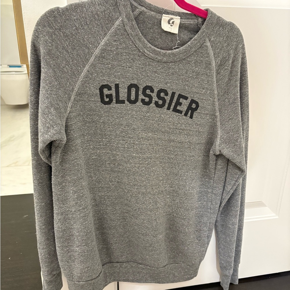 Glossier Women's Heather Gray Crew Neck Sweater